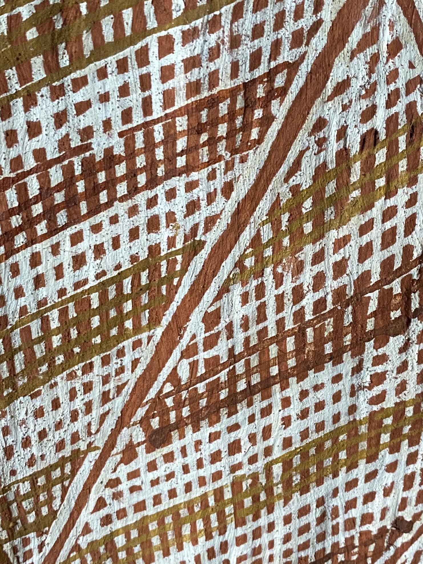 Australische indigene Aborigine Kunst Mimi Geist Figur Original Rinde Malerei im Angebot 6