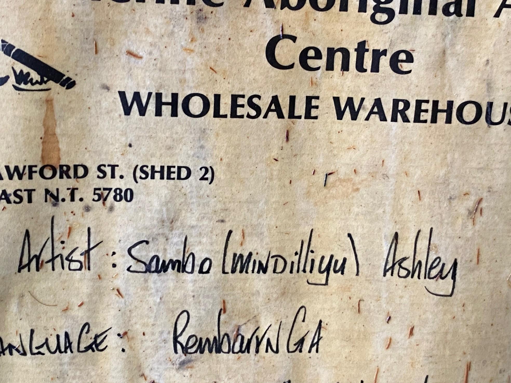 Australische indigene Aborigine Kunst Mimi Geist Figur Original Rinde Malerei im Angebot 11