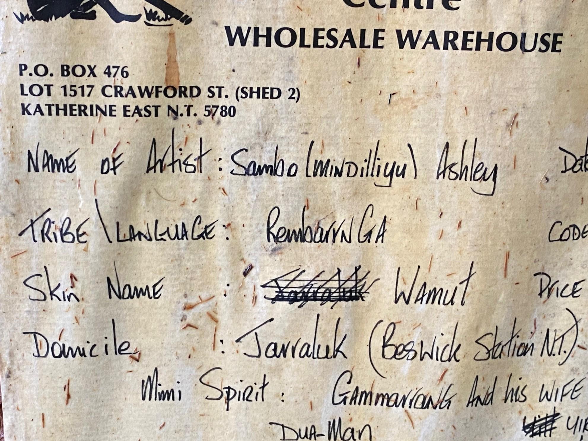 Australische indigene Aborigine Kunst Mimi Geist Figur Original Rinde Malerei im Angebot 13