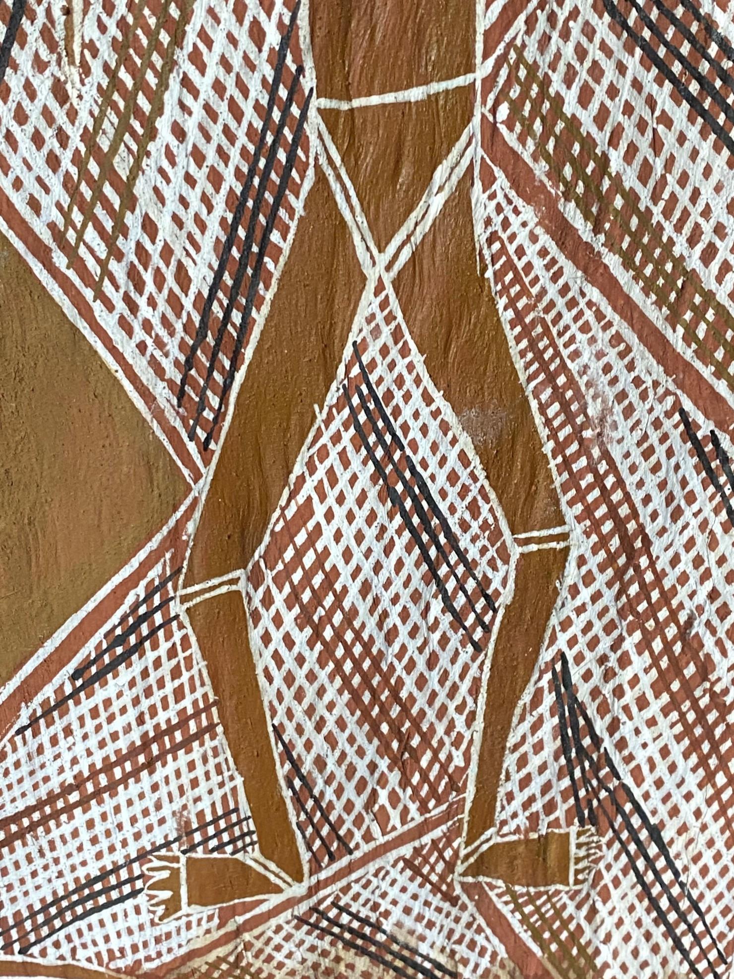 Australische indigene Aborigine Kunst Mimi Geist Figur Original Rinde Malerei im Angebot 2