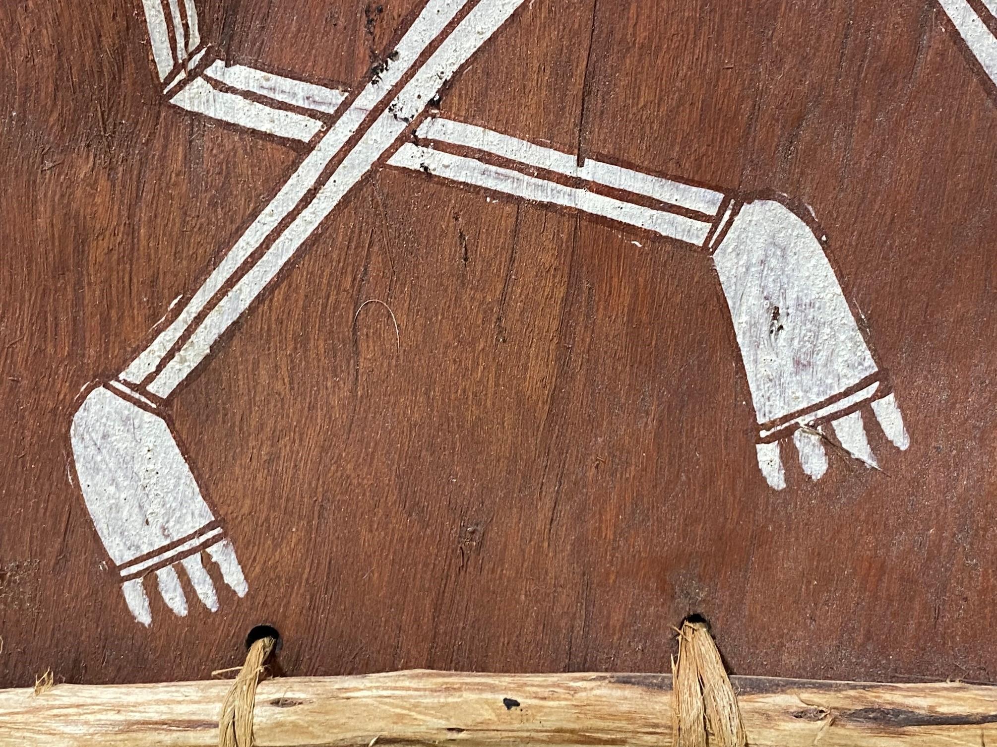 Australian Indigenous Aboriginal Art Thompson Yulidjirri Figural Bark Painting  For Sale 6