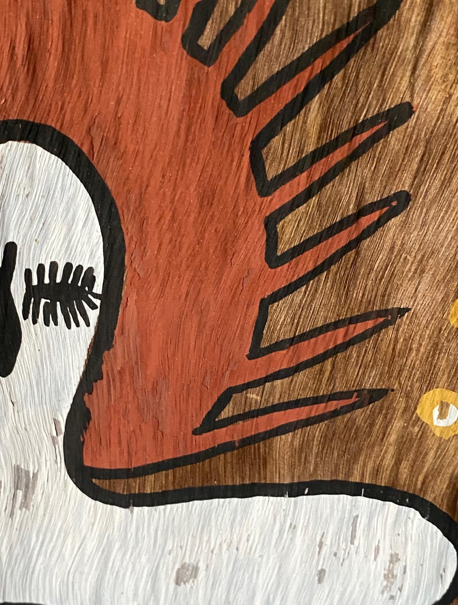 Australian Indigenous Aboriginal Art Wandjina Spirit Figure Bark Painting For Sale 7