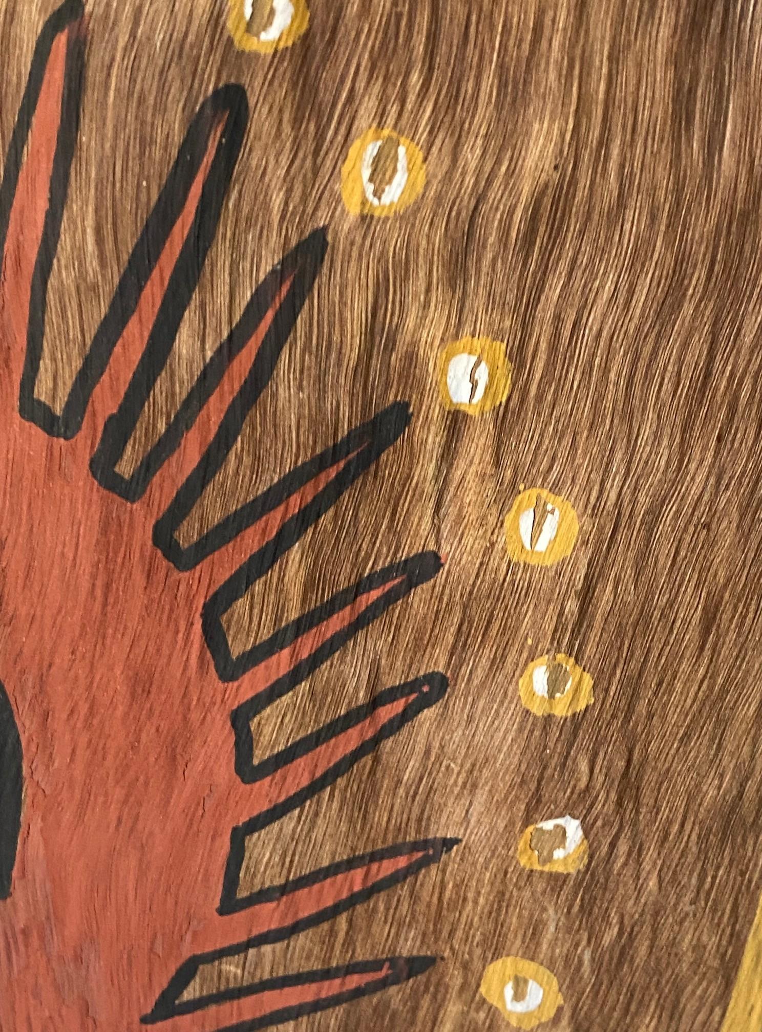 Australian Indigenous Aboriginal Art Wandjina Spirit Figure Bark Painting For Sale 8