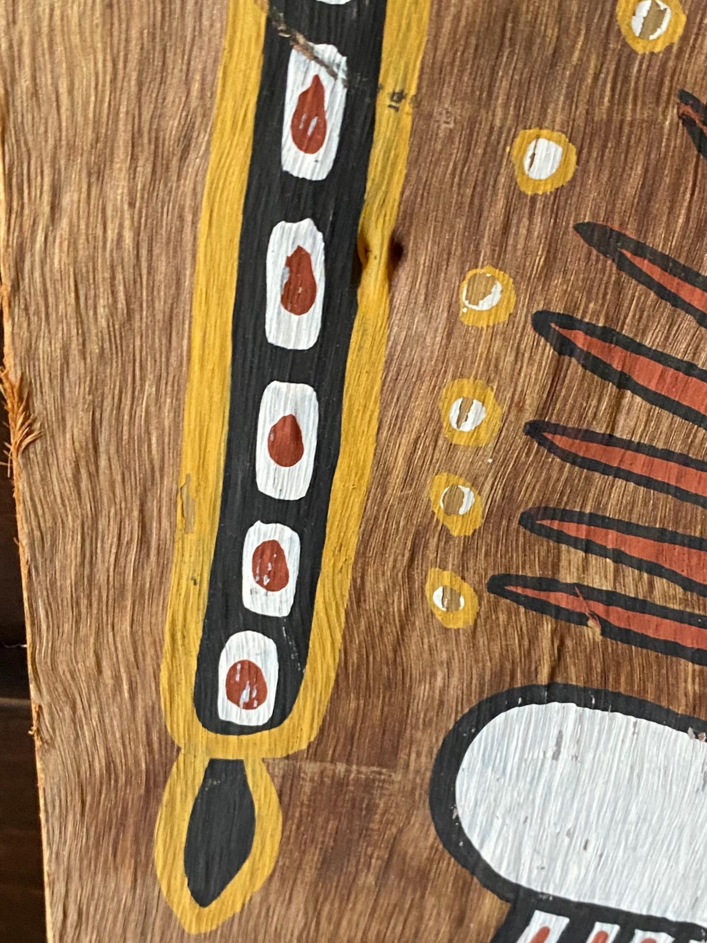 Australian Indigenous Aboriginal Art Wandjina Spirit Figure Bark Painting For Sale 10