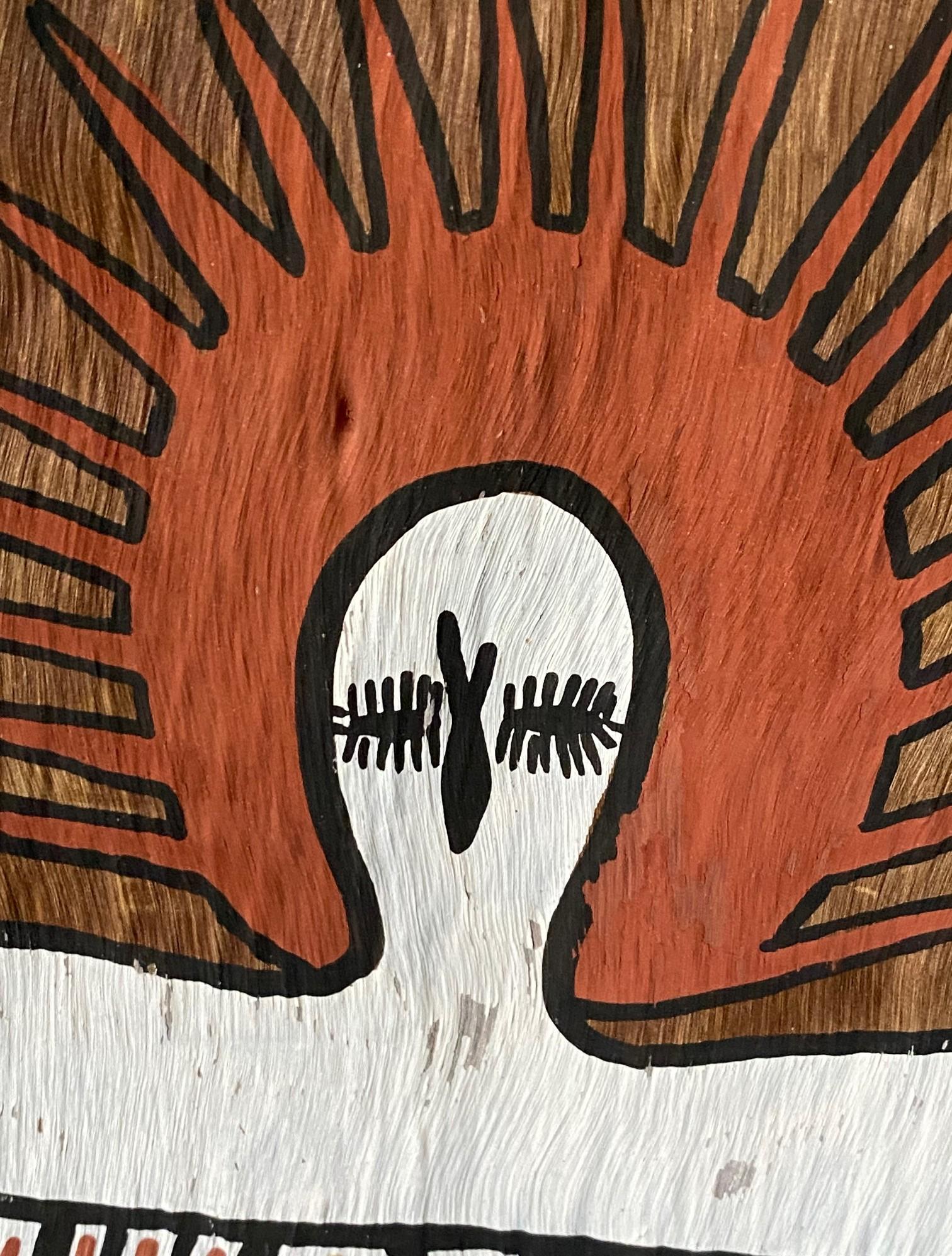 Australian Indigenous Aboriginal Art Wandjina Spirit Figure Bark Painting For Sale 2