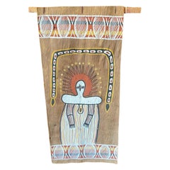 Australian Indigenous Aboriginal Art Wandjina Spirit Figure Bark Painting