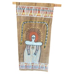 Australian Indigenous Aboriginal Art Wandjina Spirit Figure Bark Painting