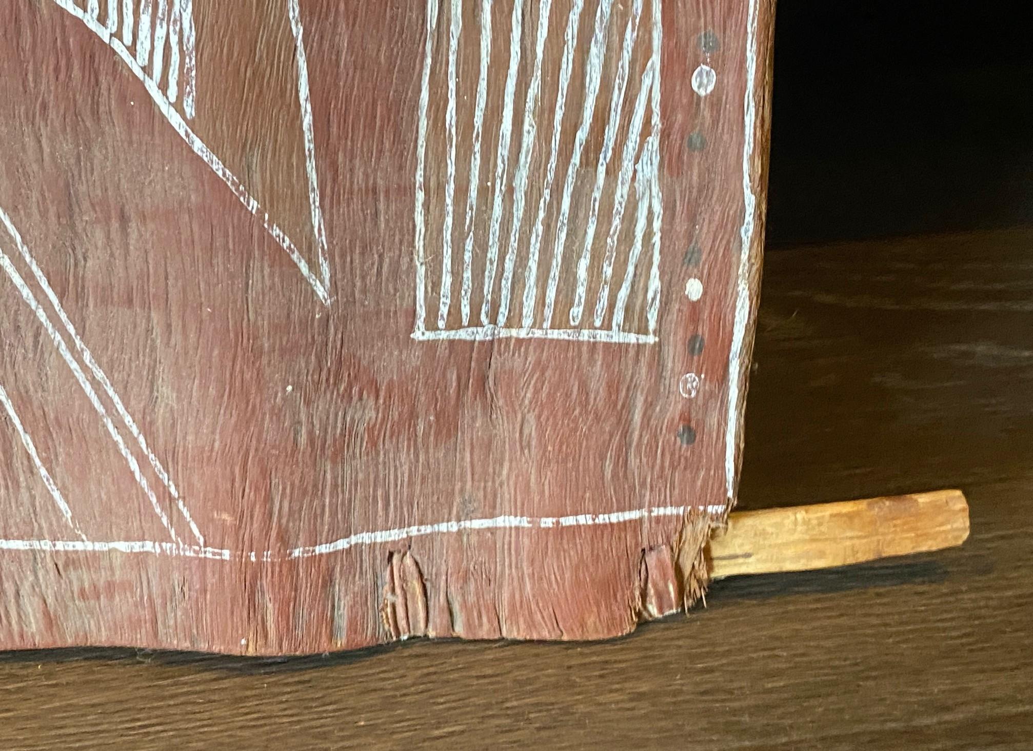 Art aborigène australien signé Fleur d'arbre Paysage Peinture d'écorce en vente 5