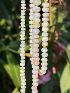 Collier d'opale australienne Lightning Ridge en or 18K avec diamant