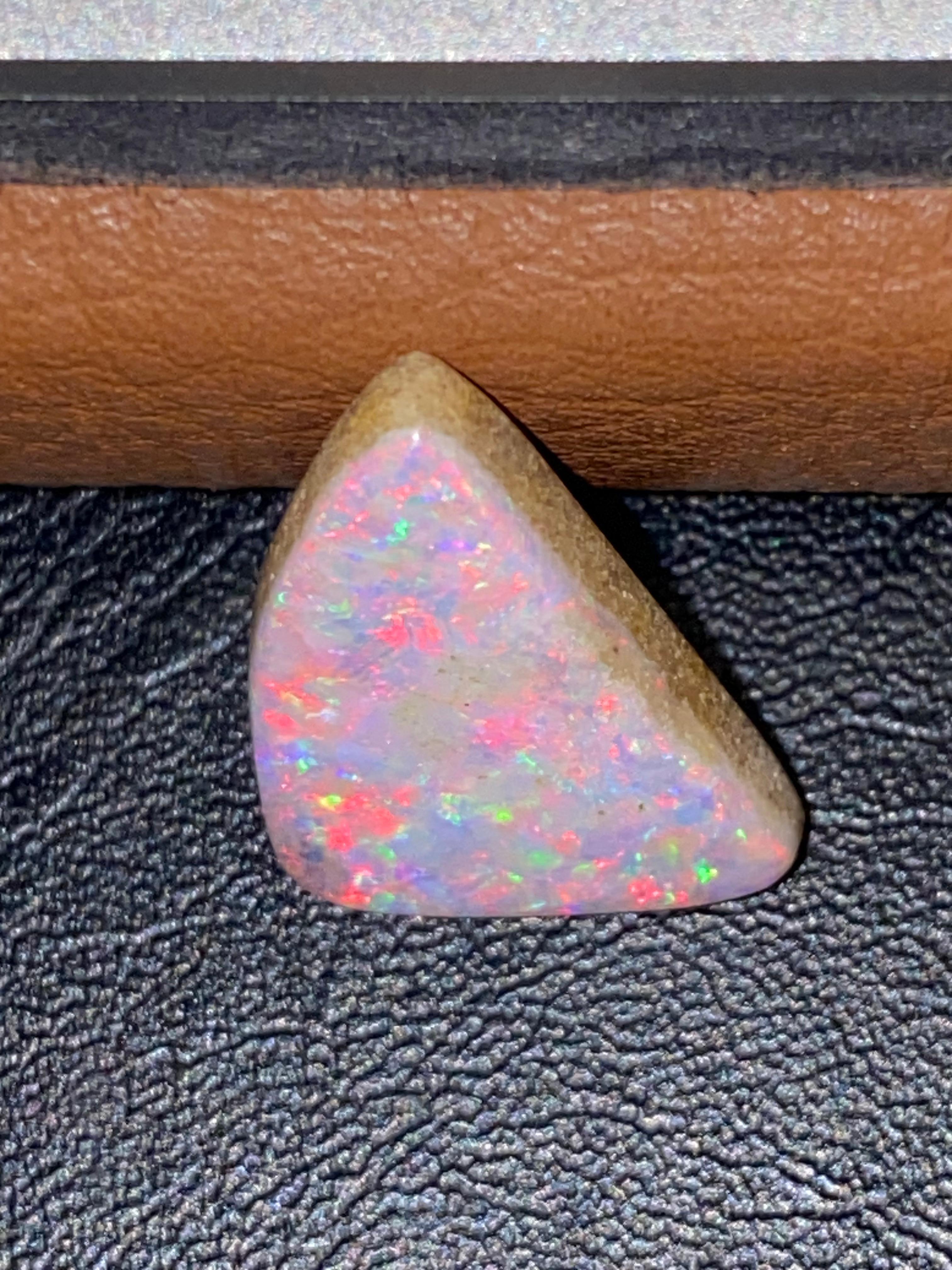 Australian Loose Solid Opal of 7.50ct (18mm x 15mm). Lightning Ridge. For Sale 2