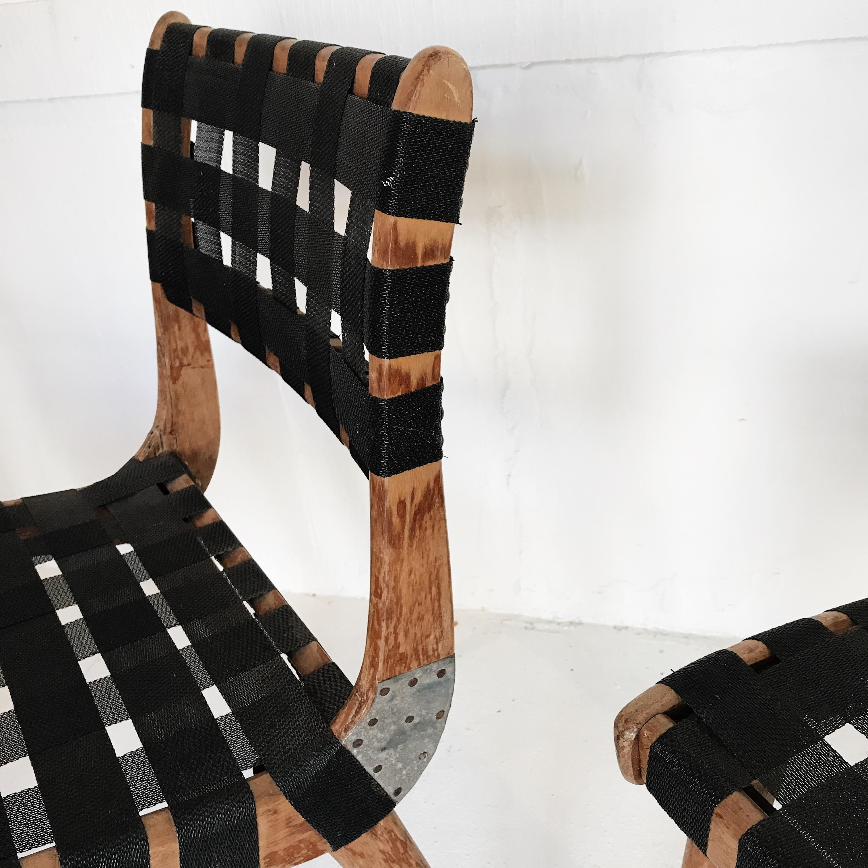 Mid-20th Century Australian Modern Douglas Snelling Chairs with Original 1955 Saran Nylon Webbing