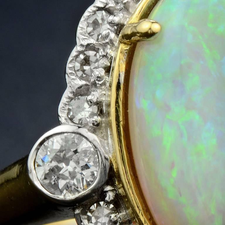 Women's Australian Opal 5.70 Carat Diamond Cocktail Ring