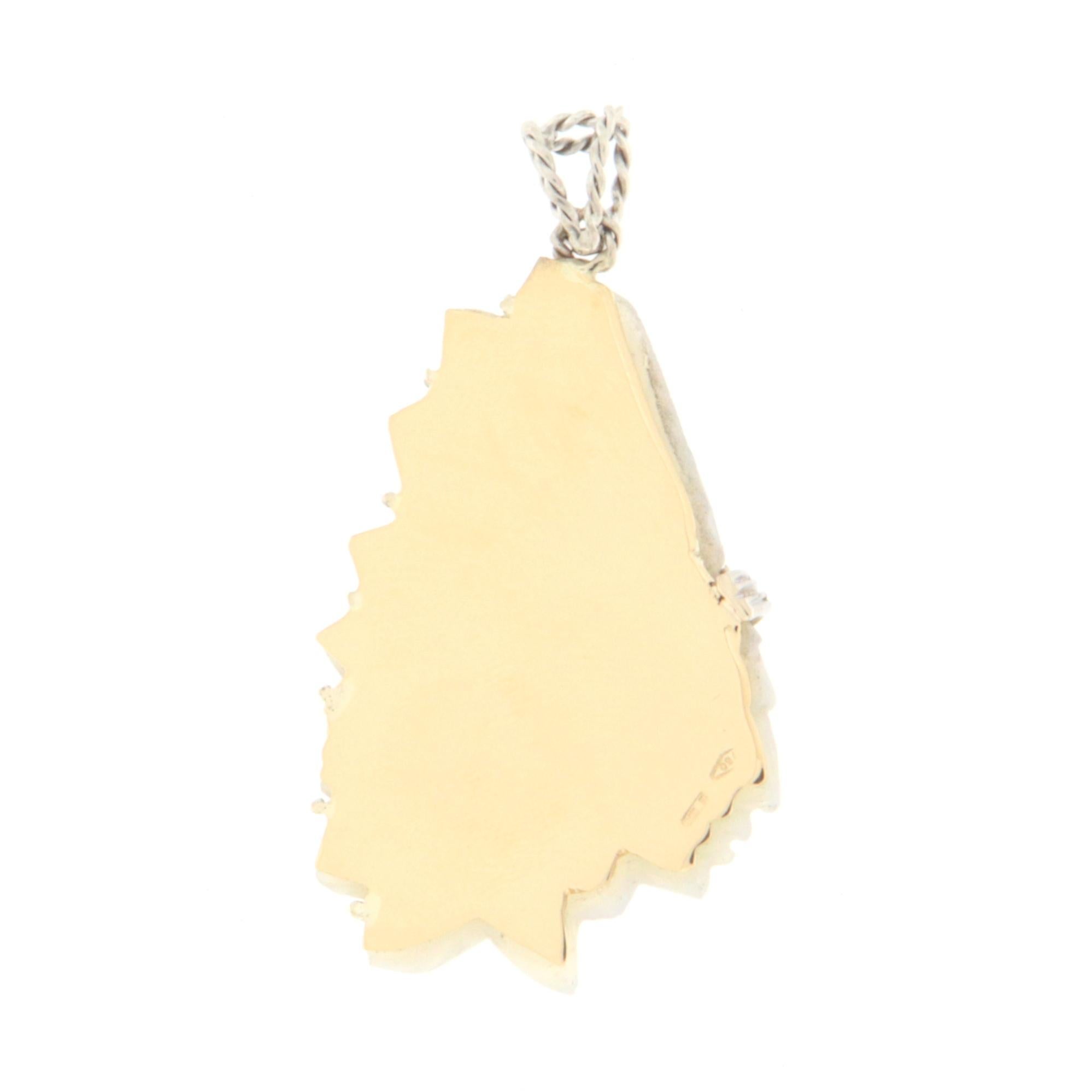 Halskette mit australischem Opal und amerikanischem indischem 18 Karat Weißgold-Diamanten-Anhänger (Kunsthandwerker*in) im Angebot