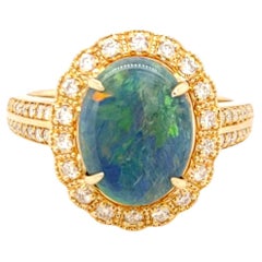 australischer Opal-Cocktailring aus 18 Karat Gold 