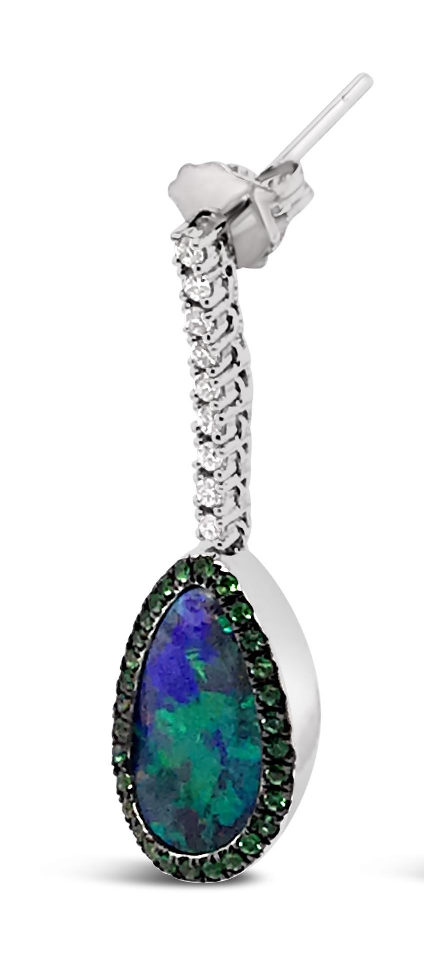 opal and diamond drop earrings