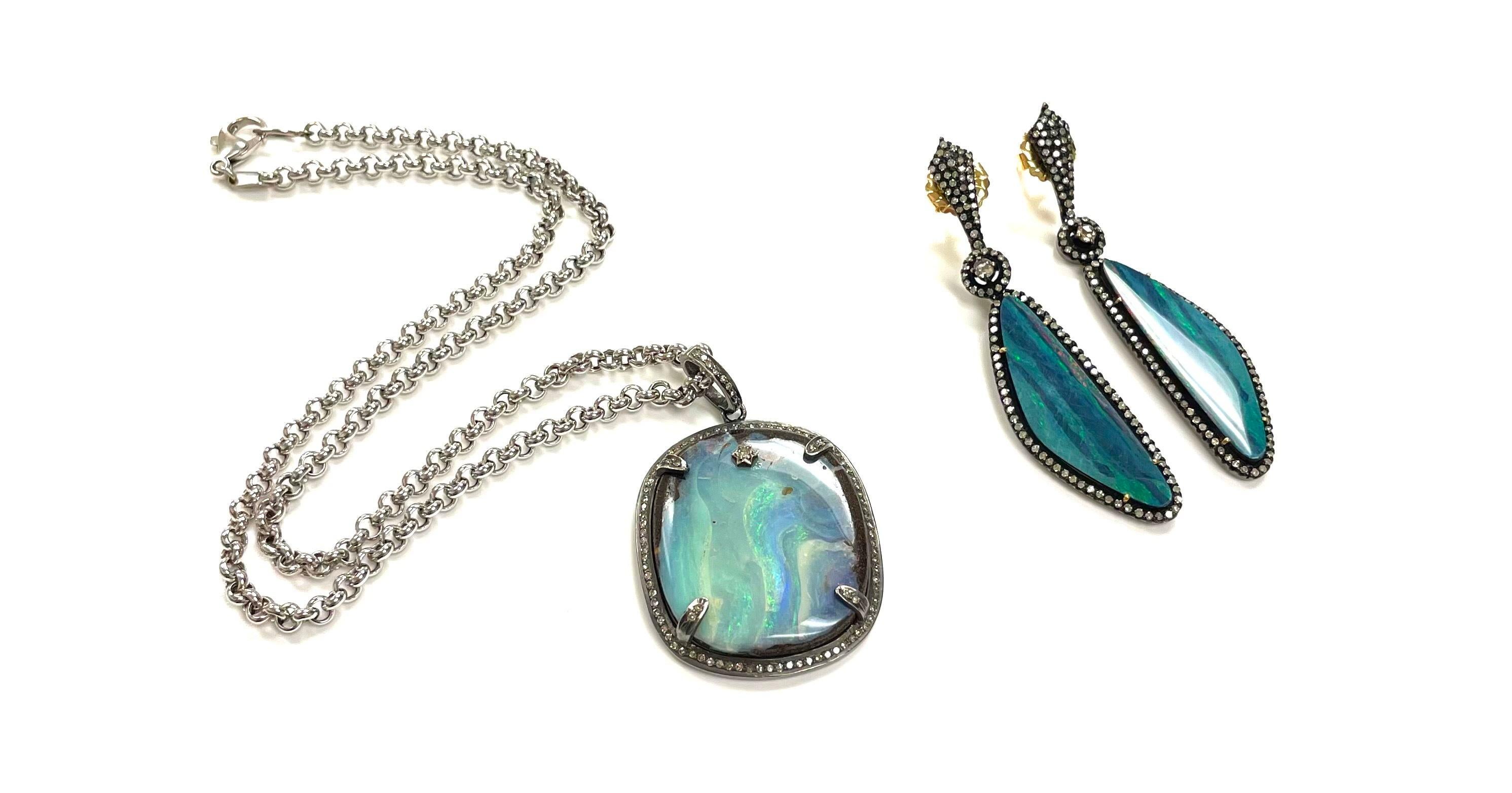 Australian Opal and Diamonds Earrings 4