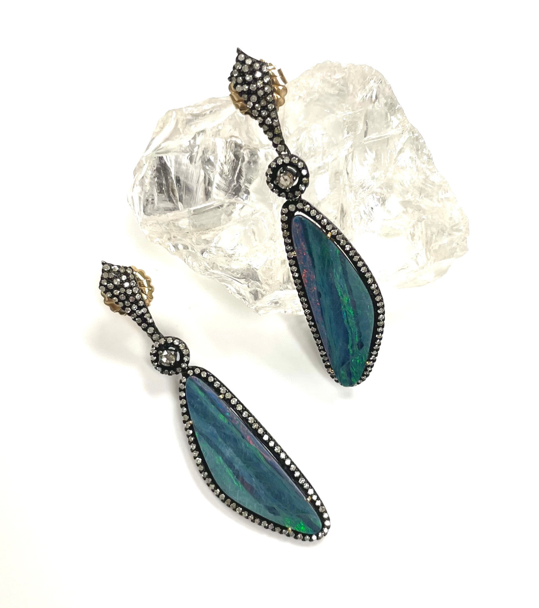 Australian Opal and Diamonds Paradizia Earrings For Sale 3