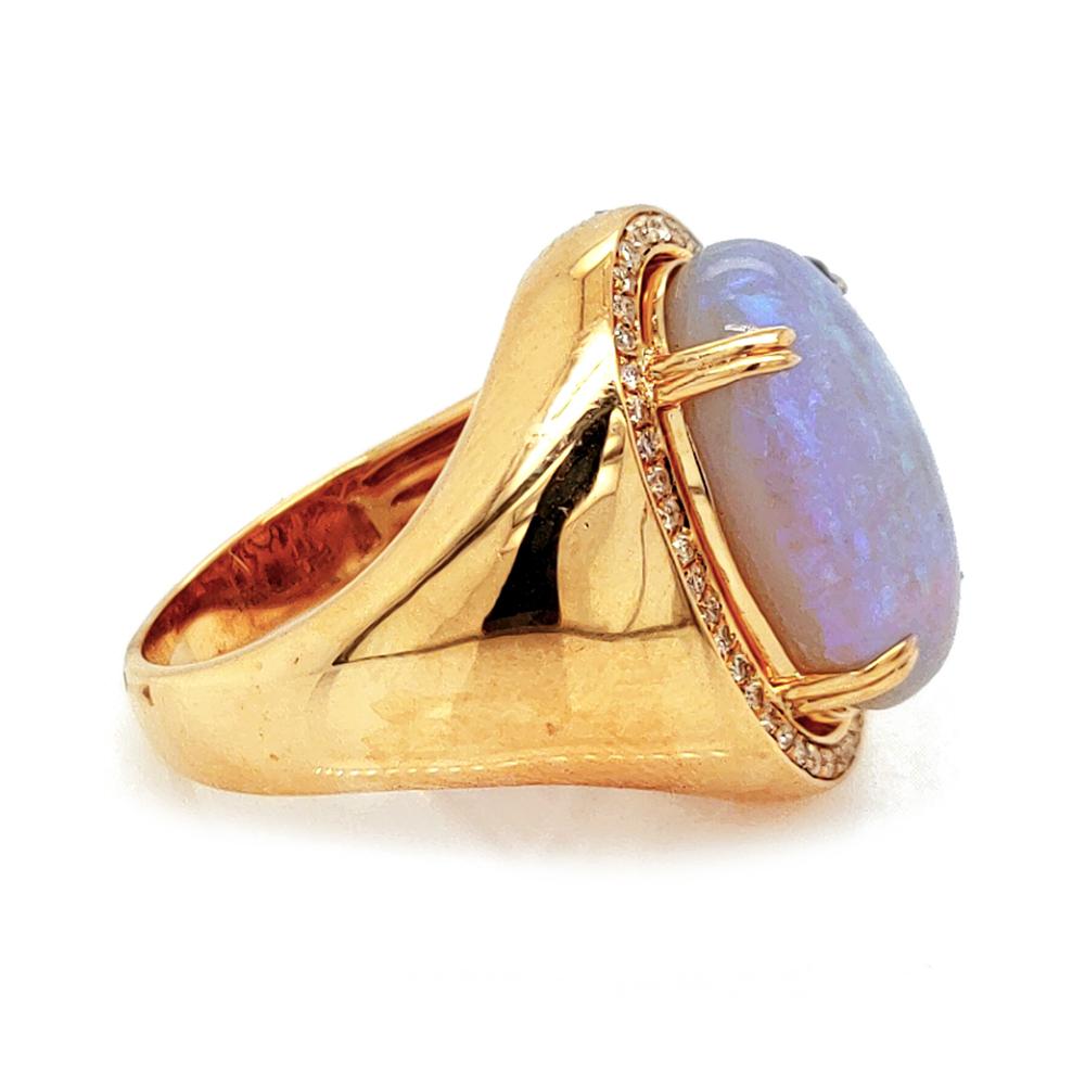 black opal signet ring