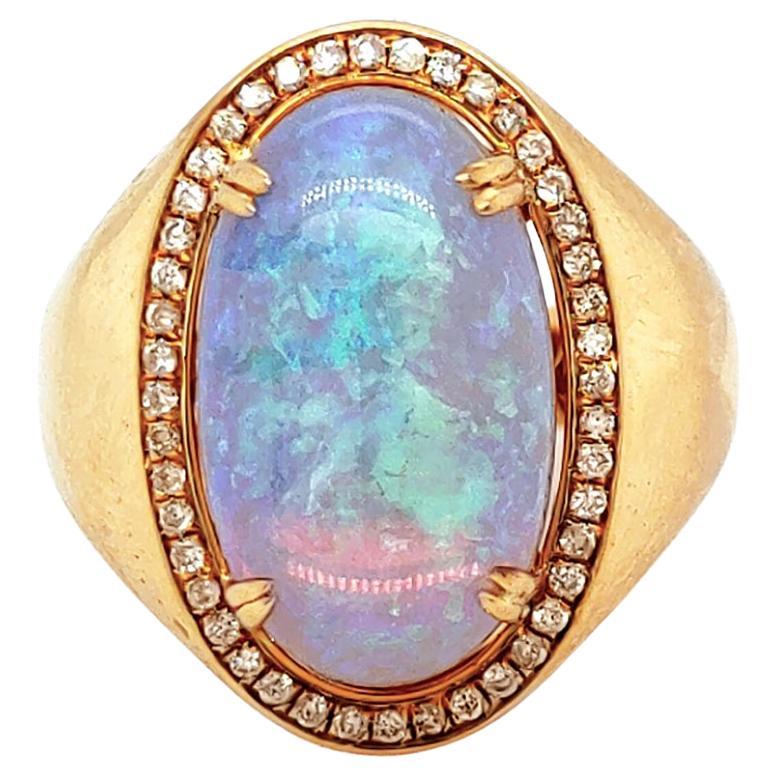 Australian Opal and Gold Ring  For Sale