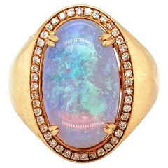 Australischer Opal und Gold Ring 