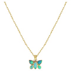 Australian Opal Butterfly Necklace