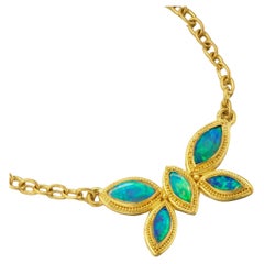 Australian Opal butterfly necklace in 22Karat gold