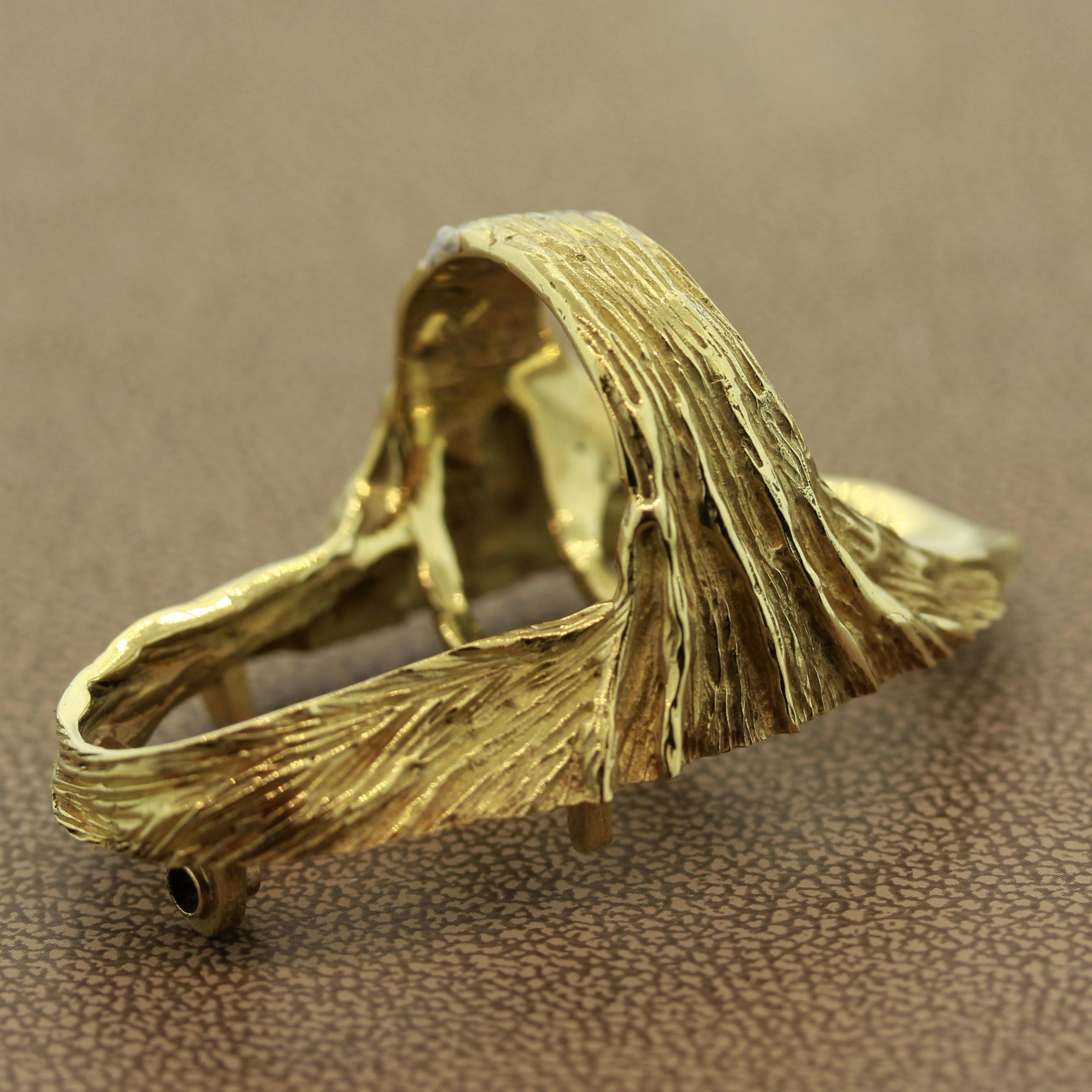 Australian Opal Carved Face Gold Ring-Pendant 8
