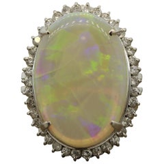 Australian Opal Diamond Platinum Cocktail Ring