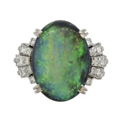 Anello Opale Australiano Diamante Platino