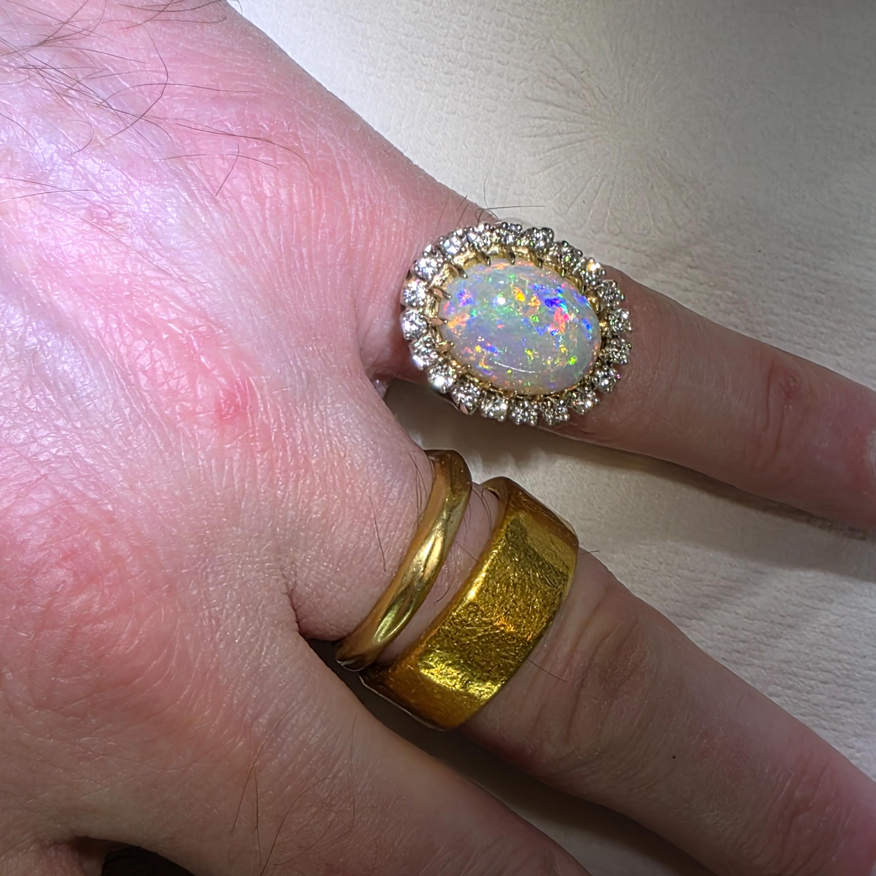 Australian Opal, Diamond Ring For Sale 4