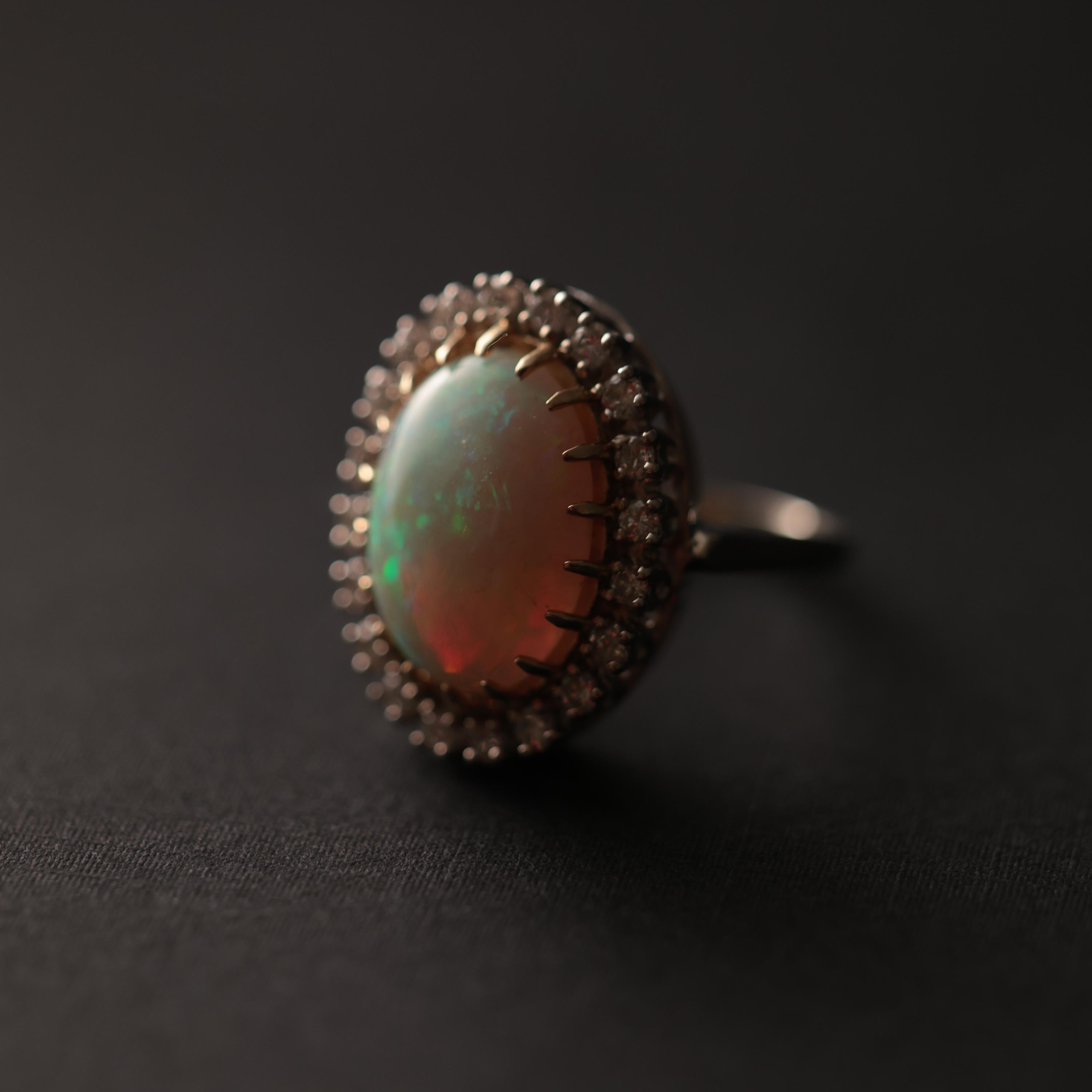Artisan Australian Opal, Diamond Ring For Sale