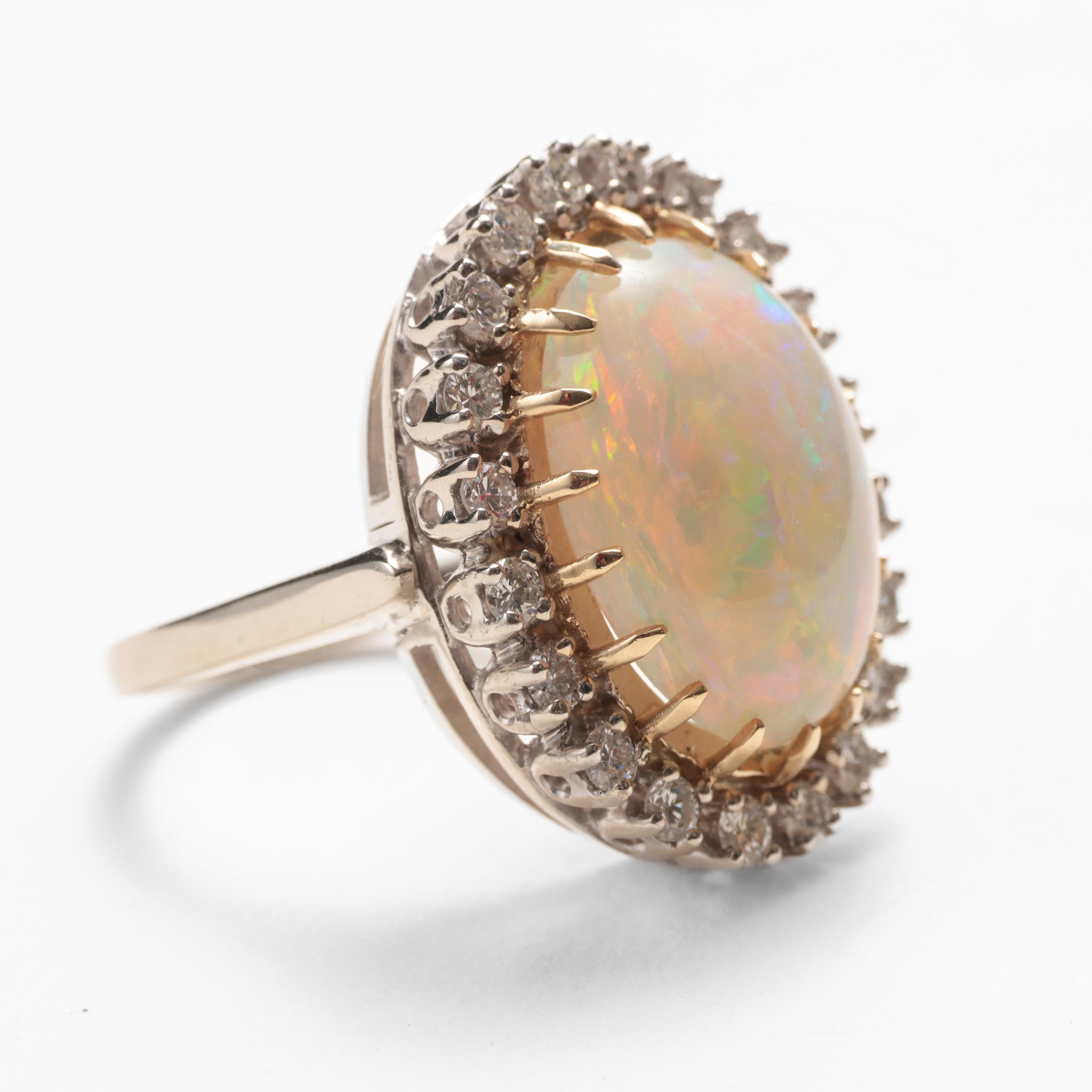 Australian Opal, Diamond Ring For Sale 2