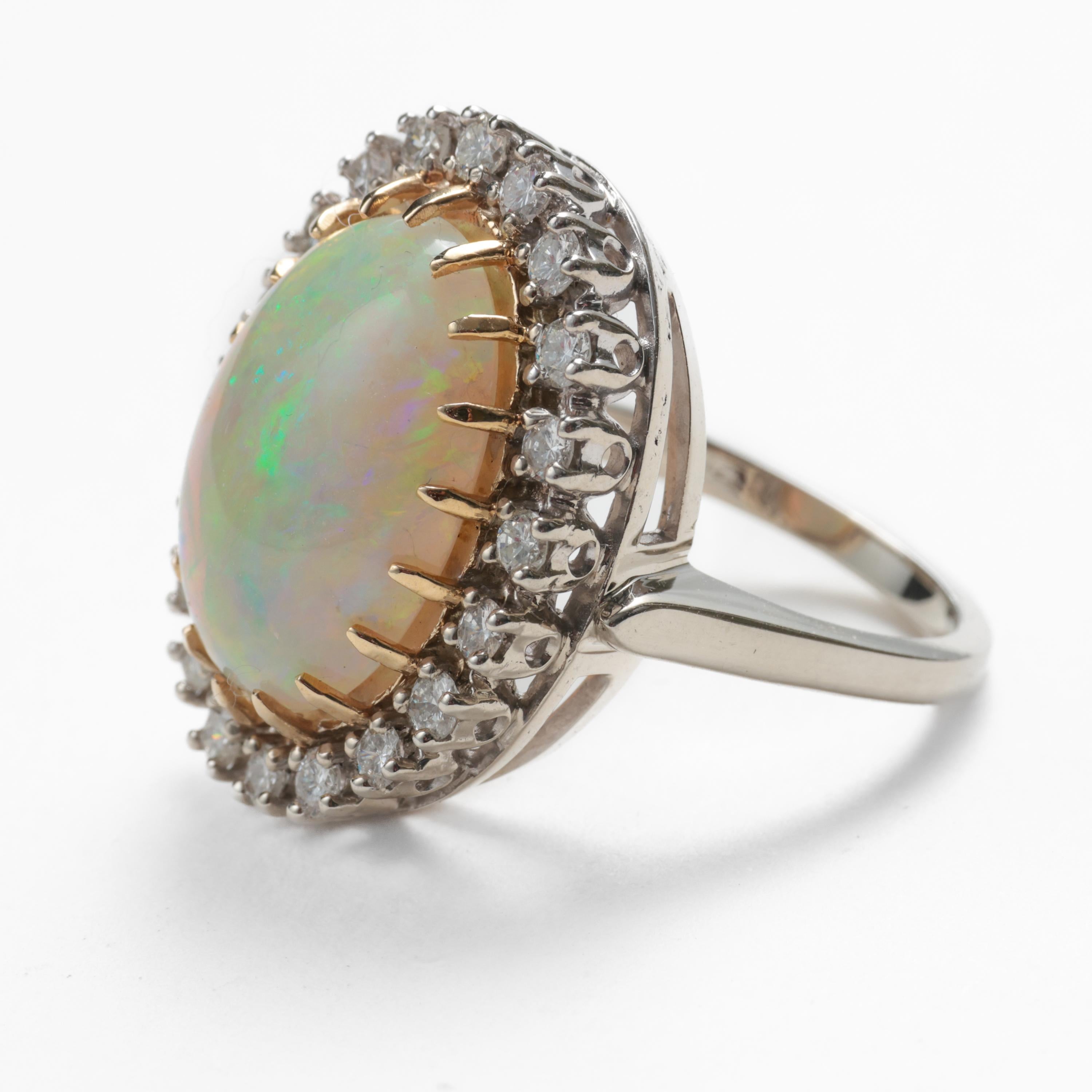 Australian Opal, Diamond Ring For Sale 3