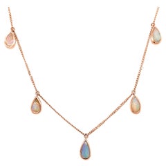 Australian Boulder Opal Necklace in 18K Rose Gold