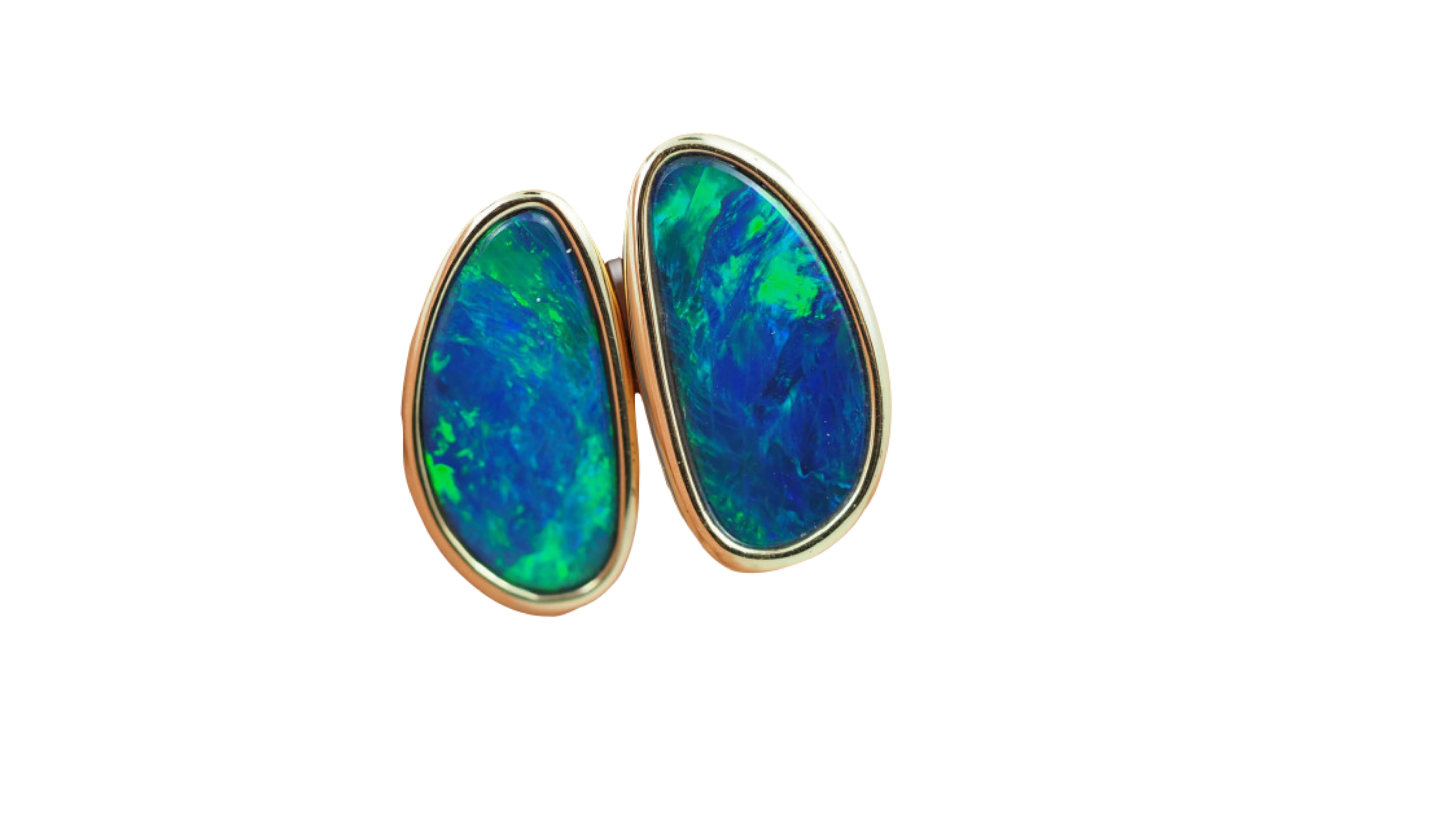 australian opal earrings gold
