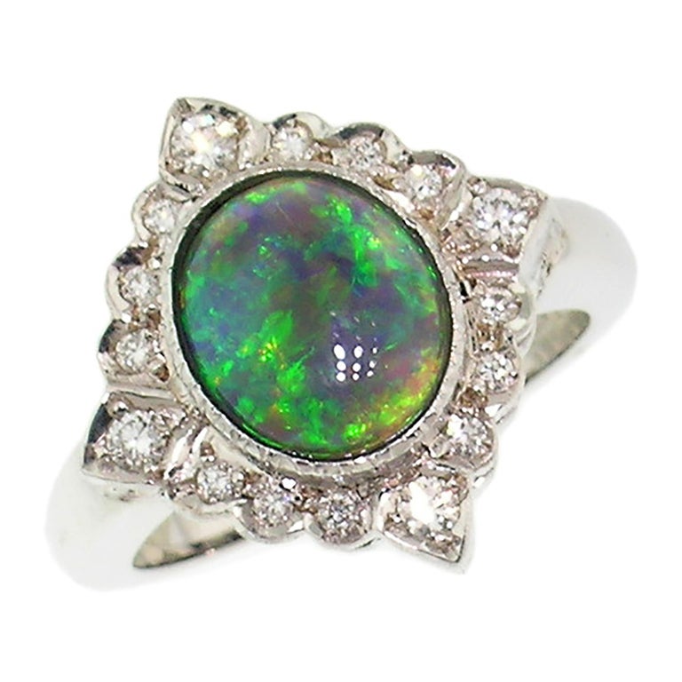 Australian Black Opal In 18 Karat Ring Handmade And Hand Engraved In Italy For Sale At 1stdibs