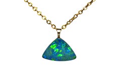 Australian Opal Necklace 14 Karat Yellow Gold