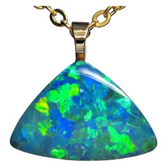 Australian Opal Necklace 14 Karat Yellow Gold
