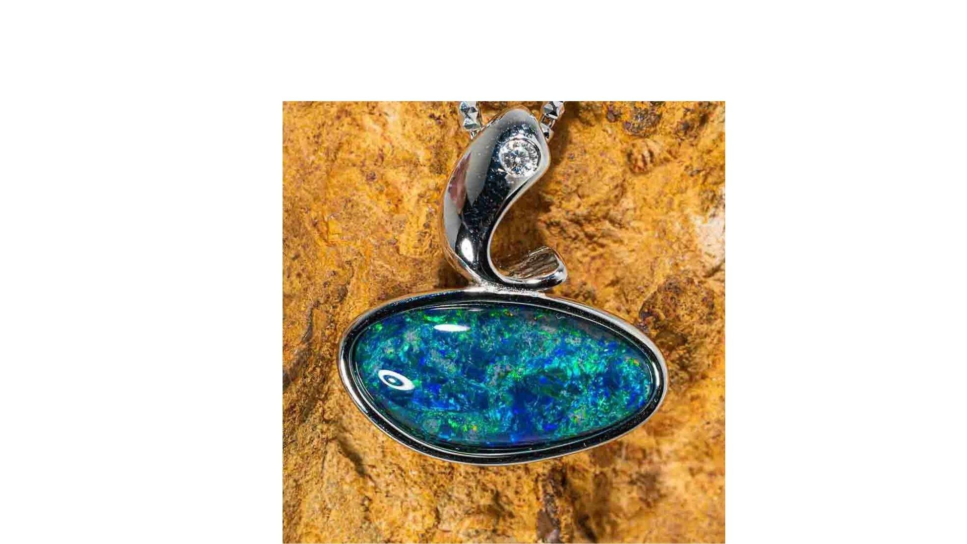 Modern Australian Opal Necklace For Sale