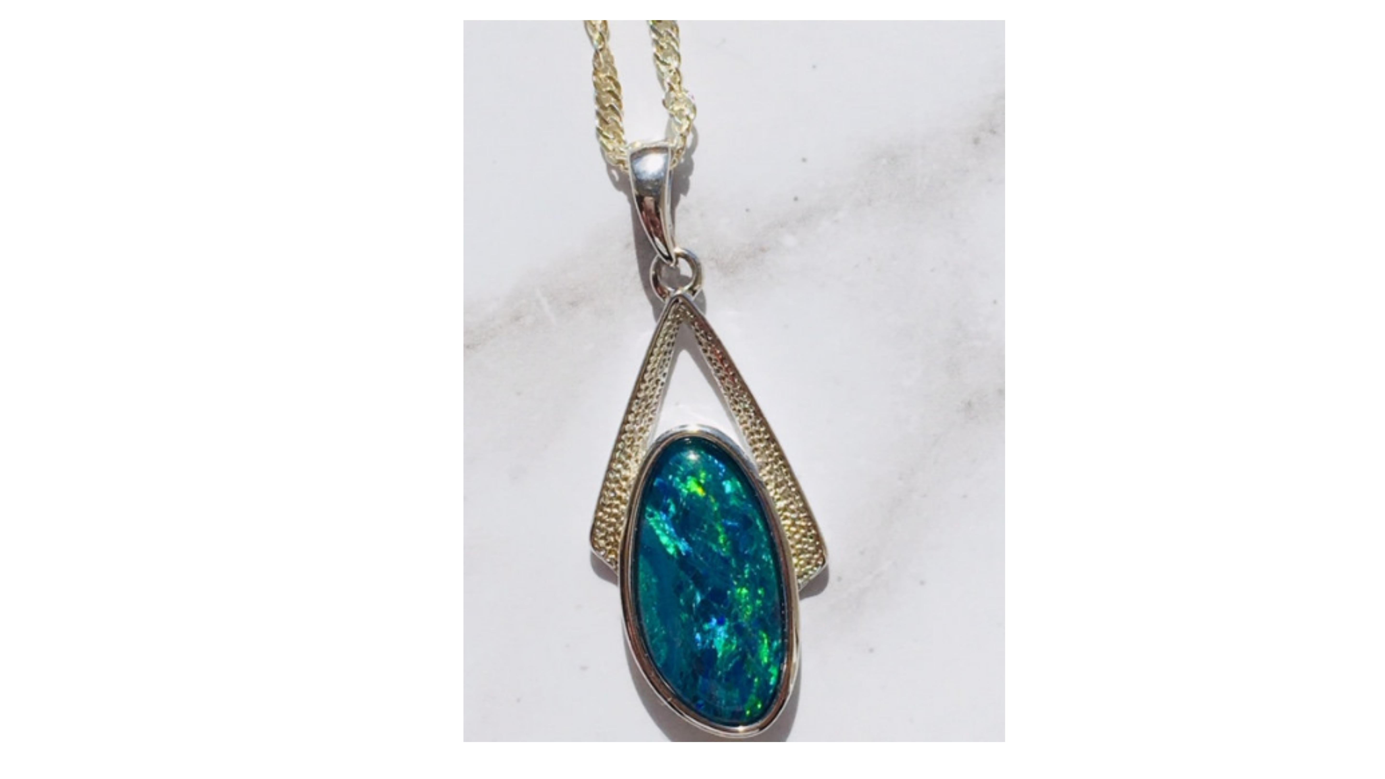 silver opal necklace