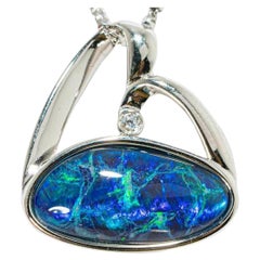 Australian Opal Necklace Sterling Silver