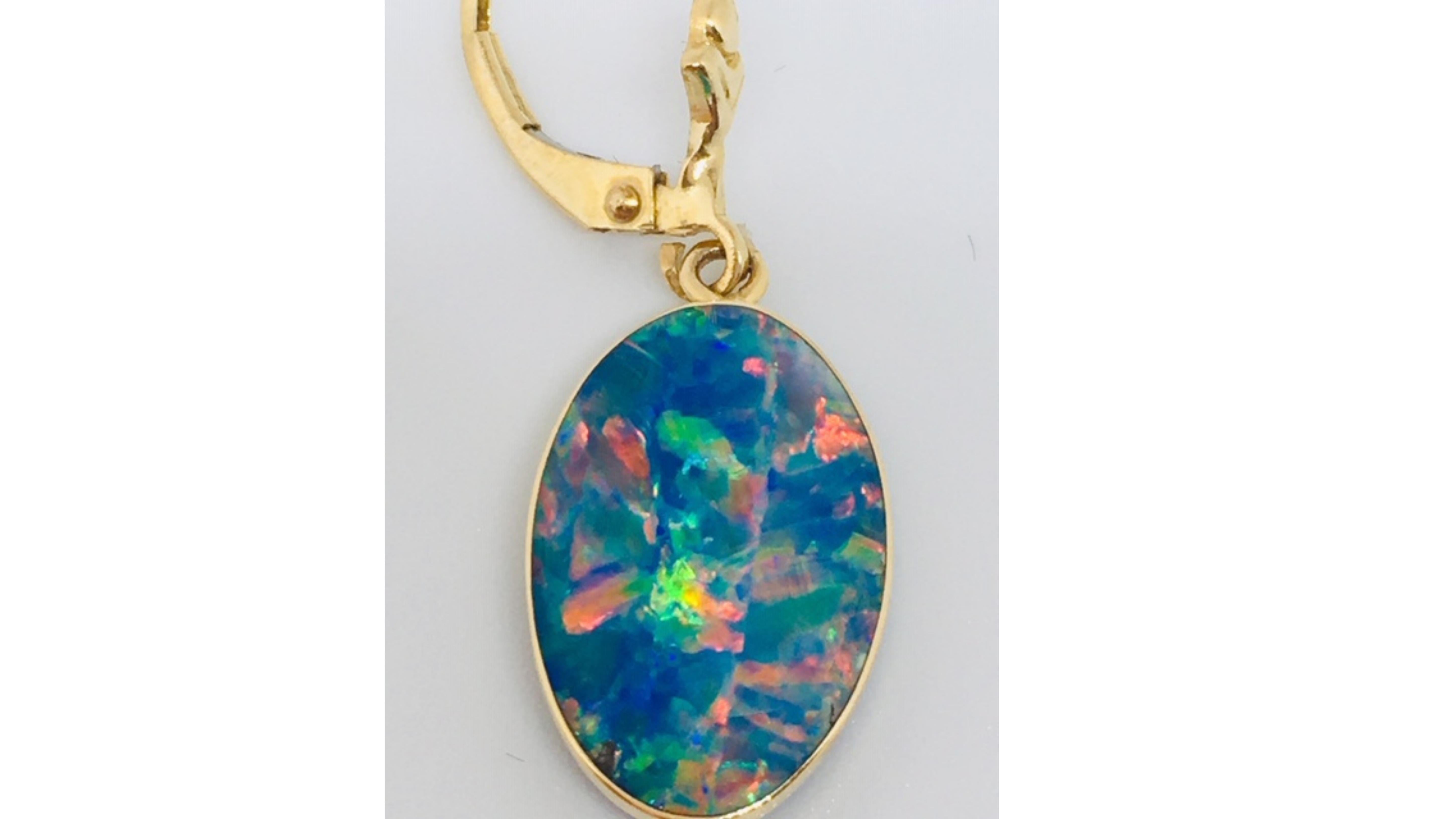 Australian Opal Necklace with Option of Earrings 14k Yellow Gold 1