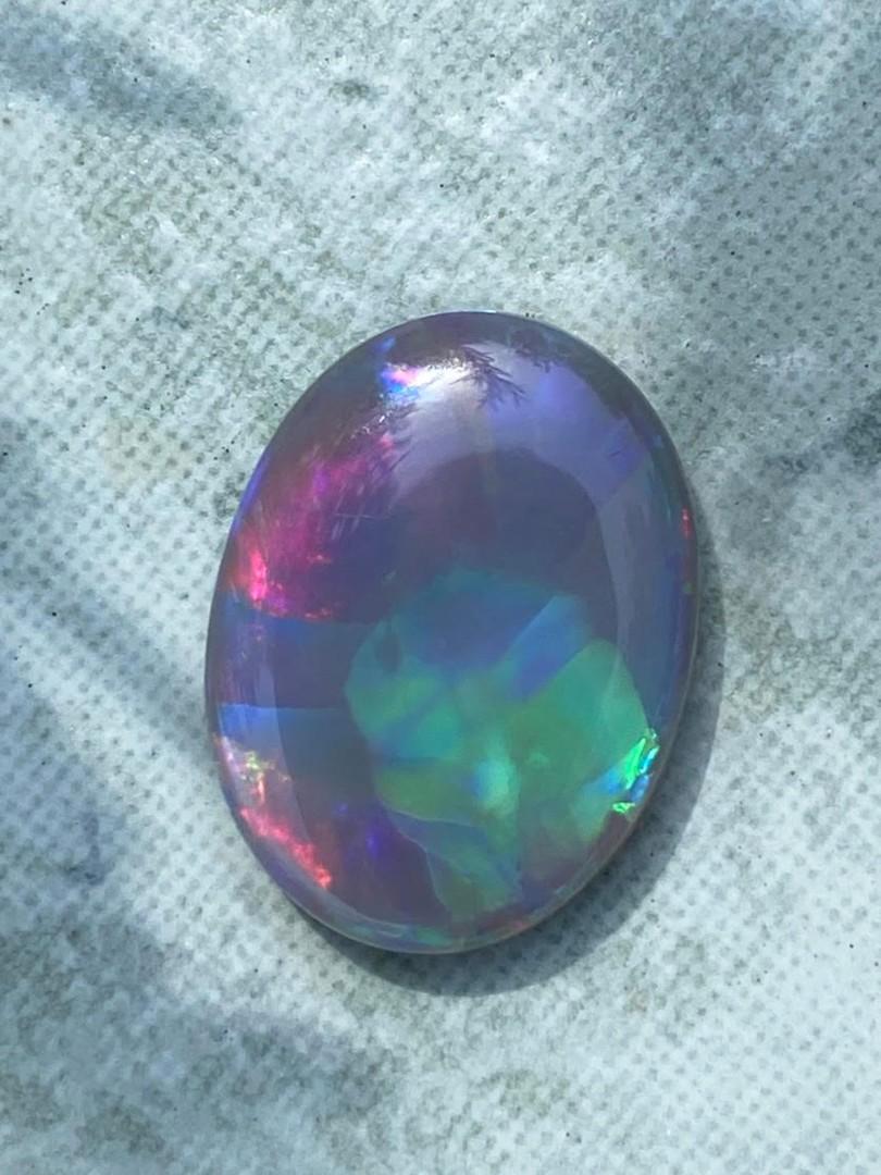 Australischer Opal Oval Cabochon 6,53 Ct Hell Opalescence Stein Flagstone Muster (Kunsthandwerker*in)