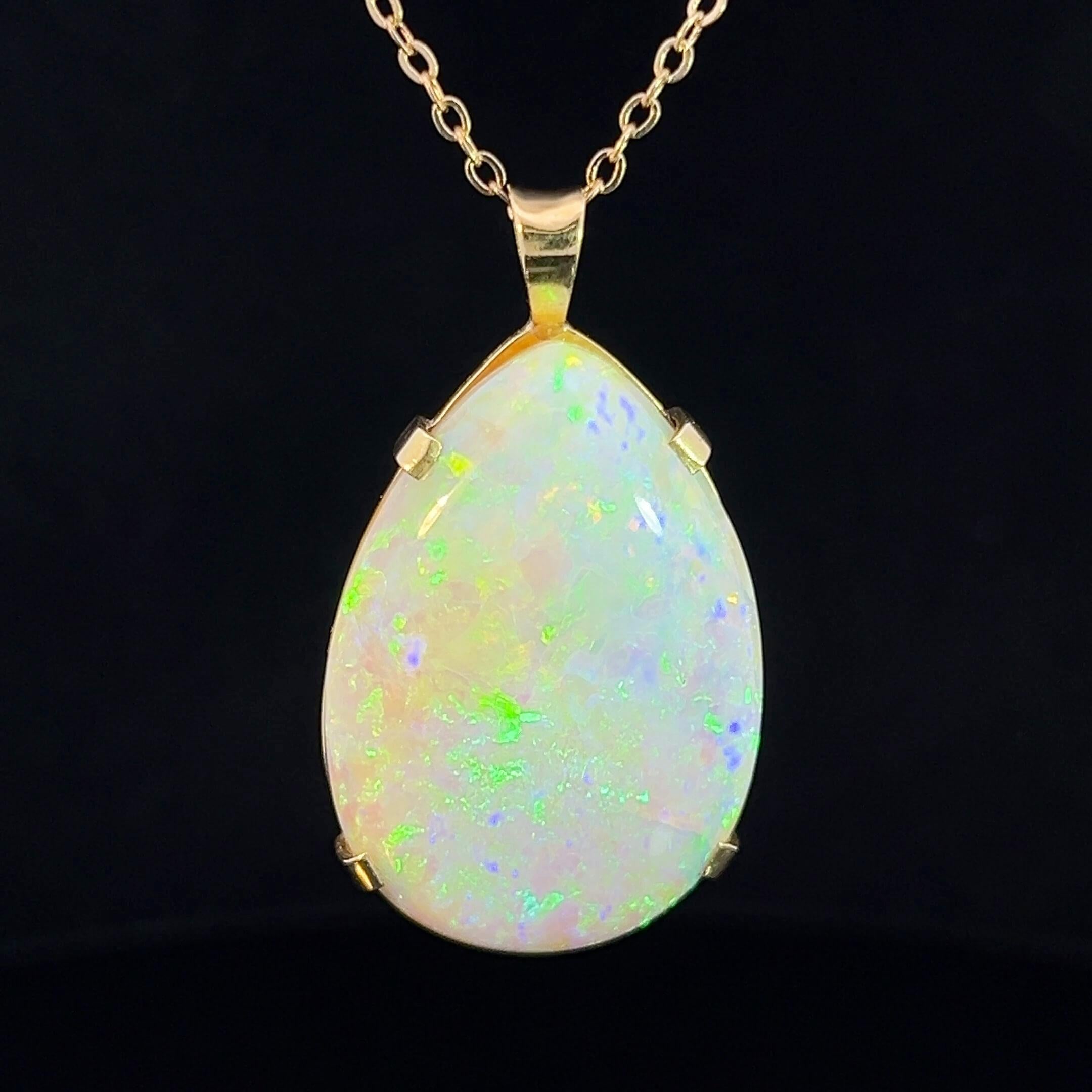 Women's or Men's Australian Opal Pendant Circa 1980s For Sale