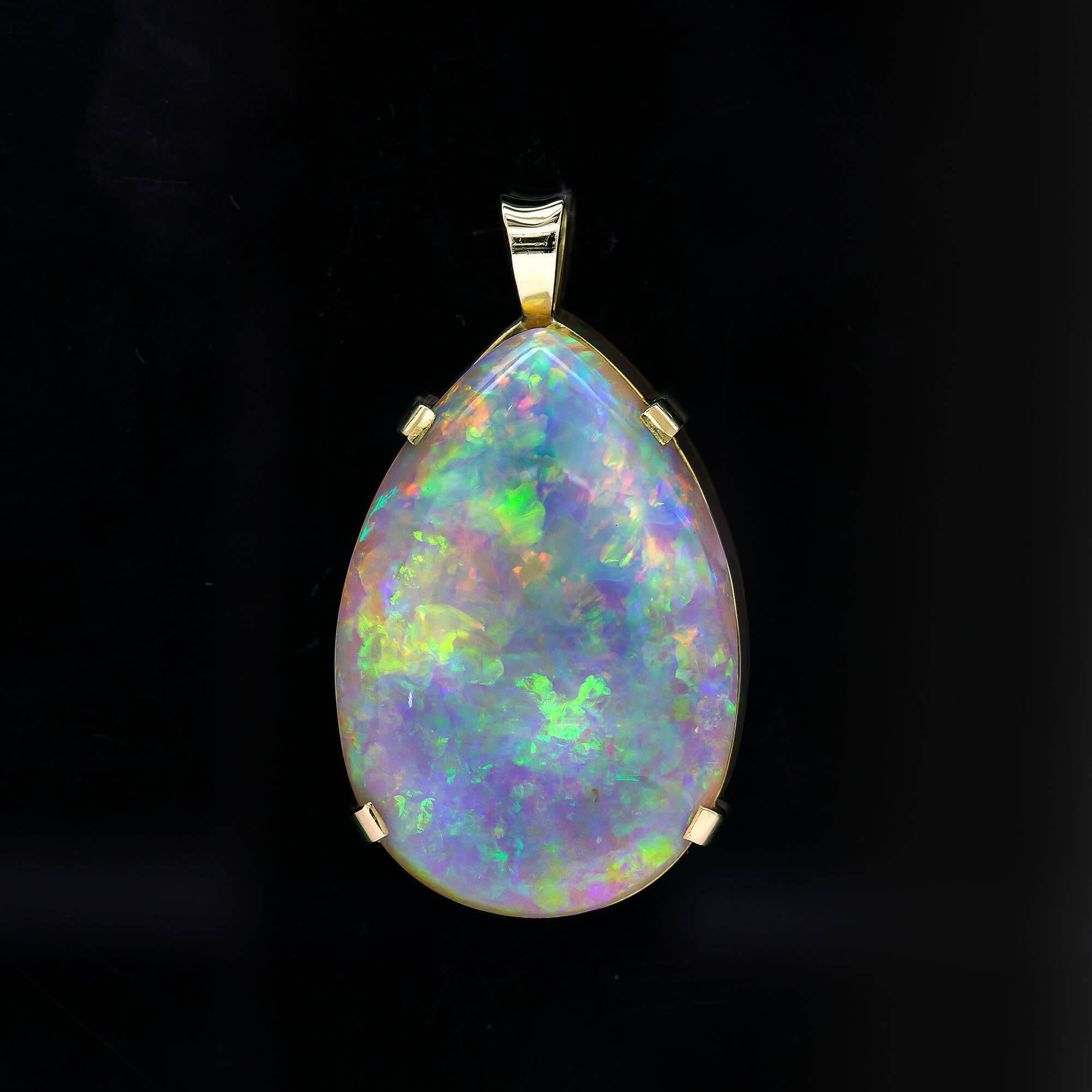 Australian Opal Pendant Circa 1980s For Sale 1