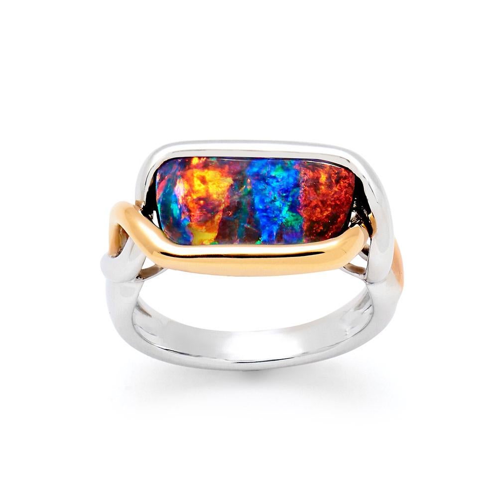 australian boulder opal ring