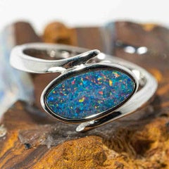 Australian Opal Ring Sterling Silver