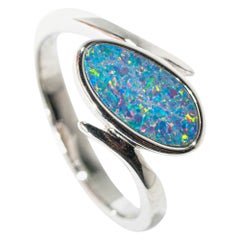 Australian Opal Ring Sterling Silver