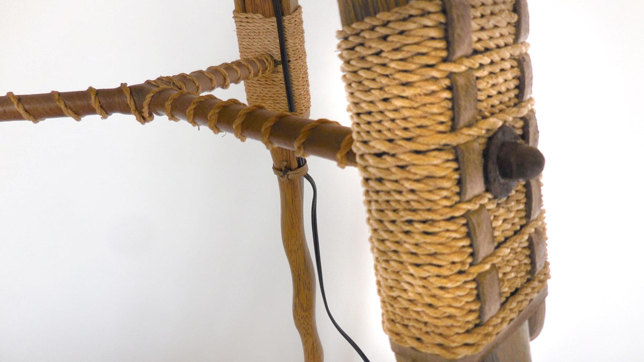 Australian Palm Wood Floor Lamp In Good Condition In Los Angeles, CA