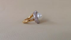Australian Pearl Diamonds 0.67K Yellow and White Gold Cocktail Ring